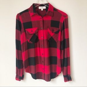 Thread & Supply Red Buffalo Check Button Down